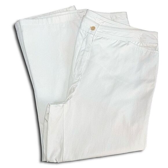 Caslon White Cotton High Waist Crop Pants Sz 12 - Picture 1 of 8